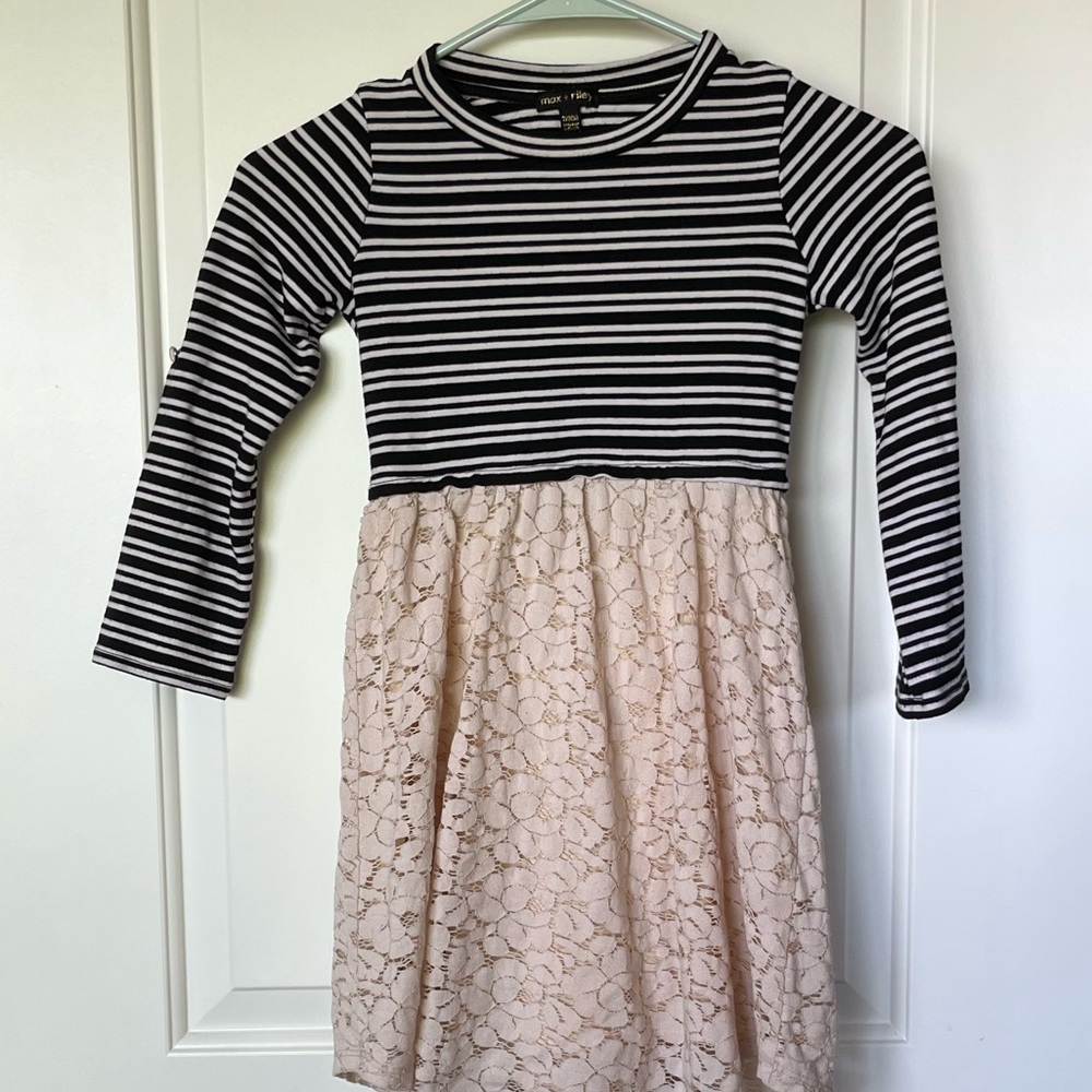 Girl’s max + riley Striped Lace Dress